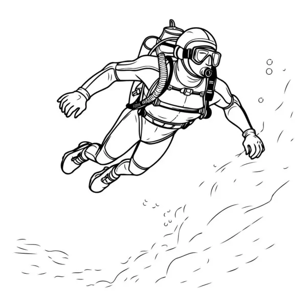 Diver Skydiving Vector Illustration Skydiver — Stock Vector