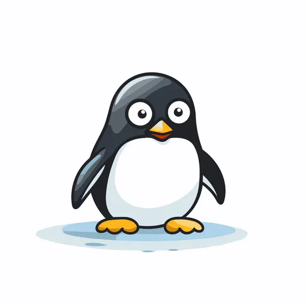 白い背景にかわいいペンギン 漫画スタイルのベクトルイラスト — ストックベクタ