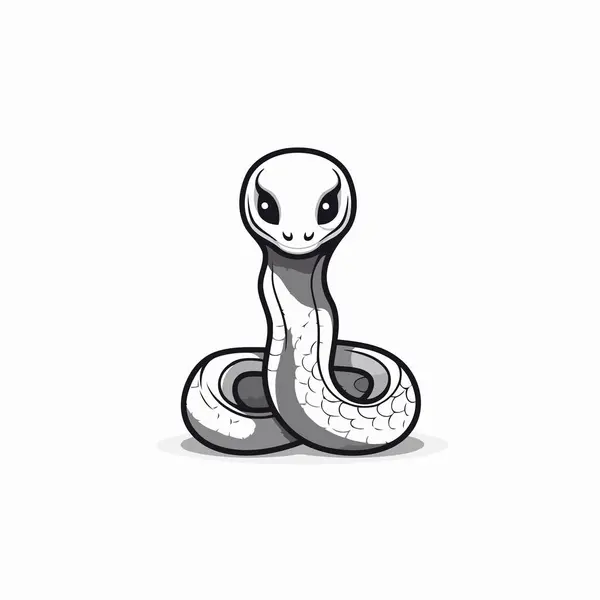 Cute Snake Isolated White Background Vector Illustration Cartoon Style — Stock Vector