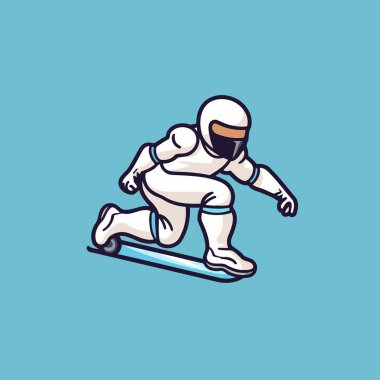 Snowboder vektör logo tasarım şablonu. Snowboardcu simgesi.