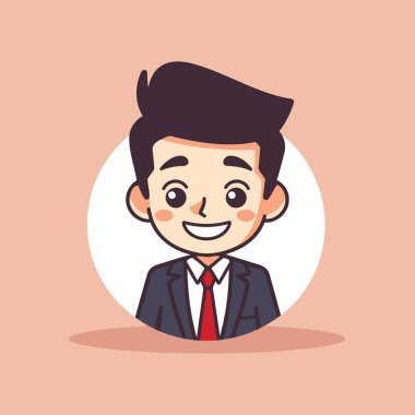 İş adamı karakter tasarımı. Çizgi film tarzında vektör illüstrasyonu.