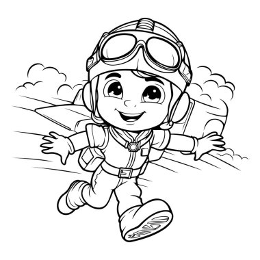 Sevimli bir Astronot Kızının Renkli Sayfa Özeti