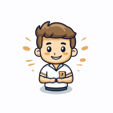 Futbolcu Çizgi Filmi Karakteri Maskot Tasarım Vektörü İllüstrasyonu.