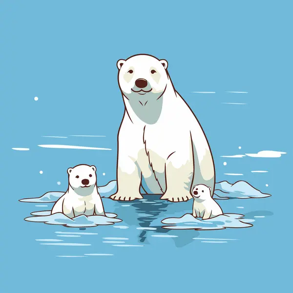 Πολική Αρκούδα Μικρό Εικονογράφηση Διάνυσμα Μιας Πολικής Αρκούδας Μικρά — Διανυσματικό Αρχείο