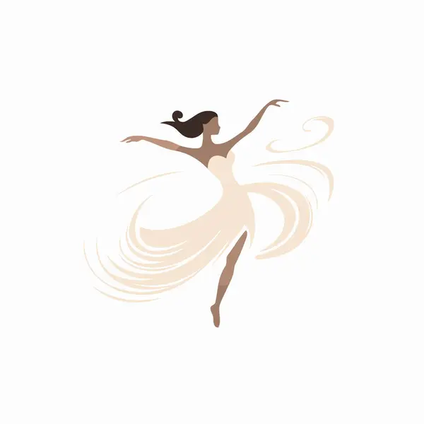 Baletní Tanečnice Vektor Ilustrace Design Logo Šablony Balerína — Stockový vektor