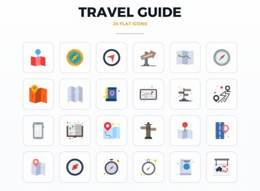 Devrimci 24 PIXEL mükemmel vektör simgesi. Son teknoloji tasarım için Minimal Düz formatta oluşturulan Seyahat Rehberi 'nden esinlenilmiş..