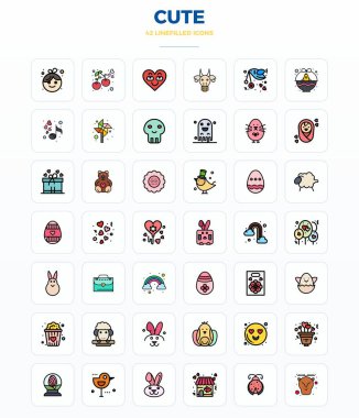 Bu 42 Doğrusal Doldurma vektör simgesi seti, 128x128 PIXEL mükemmel kalite, teknoloji ve iş uygulamaları için mükemmel kalitede Şirin temaları yakalar.