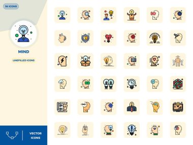 Zihin etrafında temalı 36 Satır doldurulmuş vektör simgesi ile projelerinizi geliştirin, 128x128 PIXEL kusursuz çözünürlük temiz ve profesyonel tasarımlar için idealdir.
