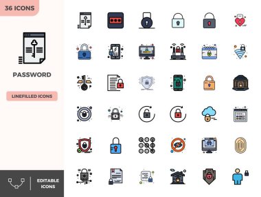 36. düz doğrusal PIXEL mükemmel vektör simgelerini 128x128 çözünürlükte keşfet. Şifreden esinlenerek. Web ve uygulama arayüzleri için mükemmel.