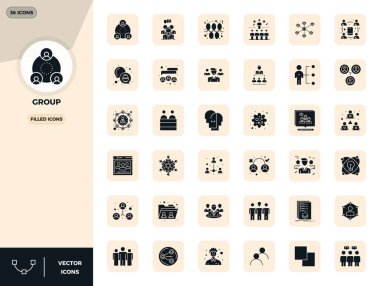 Grup etrafında 36 vektör simgesinden oluşan kapsamlı araç gereç kiti, 128 PIXEL ile doldurulmuş çok yönlü tasarım uygulamaları için mükemmel hassasiyet.