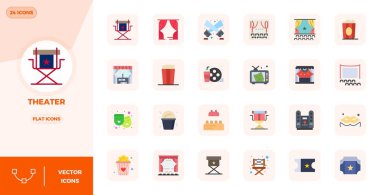 Gelişmiş 24 PIXEL mükemmel vektör ikonu koleksiyonu Theater 'dan esinlenilmiş, üstün görsel performans için 128x128 optimizasyonu ile Düz' de üretilmiş.