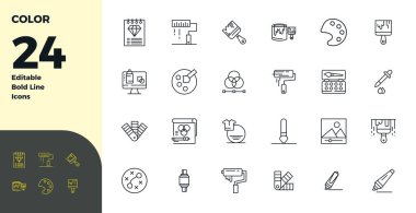 Kalın Çizgi estetiğini temsil eden 24 vektör simgesinin nihai koleksiyonu, 128x128 PIXEL ile optimize edilmiş azami etki için mükemmel çözünürlük.