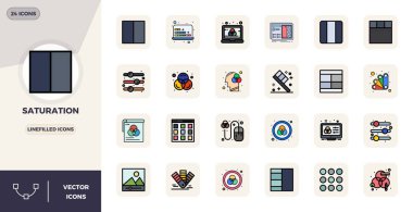 Doygunluk için 24 Satır Dolu vektör simgesinin istisnai koleksiyonu, 128x128 PIXEL mükemmel çözünürlük ve benzersiz görsel mükemmellik için.