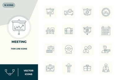 Buluşma 'dan esinlenerek 128x128 çözünürlükte 16 İnce Hat PIXEL mükemmel vektör simgelerini keşfedin. Web ve uygulama arayüzleri için mükemmel.