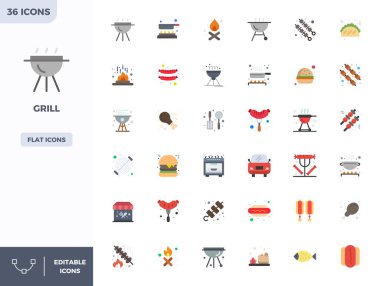 Zekice tasarlanmış 36 PIXEL mükemmel vektör simgesi Grill 'den esinlenilmiş, akıllı ve verimli tasarım işleri için 128x128 biçiminde Düz Renk biçiminde oluşturulmuş.