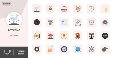 Güzelce hazırlanmış 24 Düz PIXEL Döndürme için mükemmel vektör simgesi, platformlar arasında şaşırtıcı görsel tutarlılık için 128x128 çözünürlükte oluşturuldu.