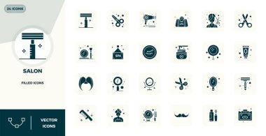 24 PIXEL mükemmel vektör simgelerinden oluşan devrim seti Salon 'dan esinlenilmiş, 128x128 ileri tasarım çözünürlükte Glyph Doldurulmuş biçiminde oluşturulmuş.