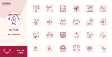 Bold Line 'daki 24 vektör simgesinden oluşan dinamik bir set, 128x128 PIXEL dijital ürünler için mükemmel kalitede..