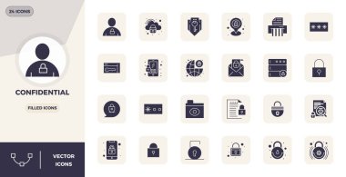 Gizli Dolu estetik için 24 vektör simgesinden oluşan, 128x128 PIXEL kusursuz çözünürlük kusursuz kullanıcı deneyimleri için.