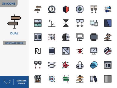 Mükemmel dengelenmiş 36 Düz Çizgili Çizgili PIXEL İkili için mükemmel vektör simgeleri, dijital tasarım projelerinde uyumlu entegrasyon için 128x128 boyutunda.