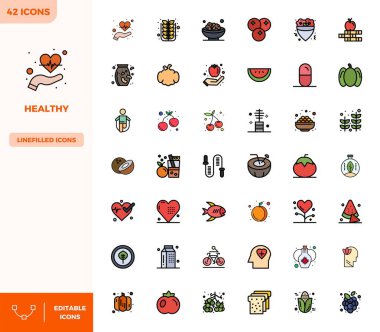 Tasarımlarınızı Sağlıklı, 128x128 PIXEL mükemmel çözünürlükte tasarlanmış 42 Düz Çizgili Renk vektör simgesi ile değiştirin.