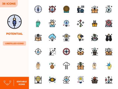 36 Düz Çizgili PIXEL mükemmel simgesine sahip vektör paketi. Potansiyelden esinlenilmiş, ölçeklenebilir ve yaratıcı tasarım çalışmaları için ideal 128x128 çözünürlükte sunulmuştur..