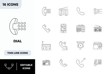 16 PIXEL mükemmel vektör simgelerinden oluşan ayırt edici paket Dial 'dan esinlenilmiştir, 128x128' de hatırlanabilir marka deneyimleri için tasarlanmıştır..