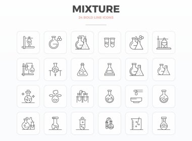 24 Güçlü Taslak PIXEL mükemmel vektör simgesinden oluşan çok yönlü bir set Mixture üzerine odaklanmış, mobil ve web uygulamaları için ideal Crisp 128x128 biçiminde iletilir.