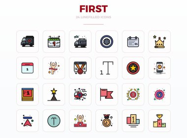 Ilk olarak, 128x128 PIXEL ile tasarlanmış 24 Doğrusal Dolgu vektör ikonunun profesyonel sınıf koleksiyonu, kurumsal uygulamalar için mükemmel hassasiyet.