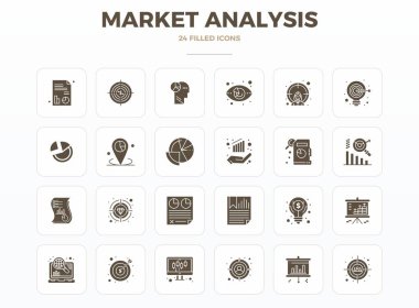 Piyasa Analizi için tasarlanmış 24 ölçeklenebilir SolidFill vektör simgesi indir, PIXEL mükemmel 128x128 çözünürlük profesyonel ve yaratıcı projeler için uygundur.