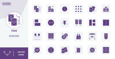 24 PIXEL mükemmel vektör simgesinin yer aldığı son teknoloji ürünü deste. Yeni nesil arayüzler için 128x128 biçiminde yaratılmış, İki 'den esinlenmiş..