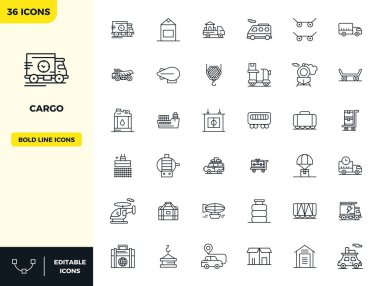 36 adet PIXEL PIXEL kargodan esinlenilmiş vektör paketi, ölçeklenebilir ve yaratıcı tasarım için ideal 128x128 çözünürlükte sunulmuştur..