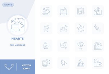 Kalpler 'den esinlenilmiş 16 PIXEL mükemmel vektör simgesinden oluşan son teknoloji ürünü paket, 128' e 128 'lik ince çizgi biçiminde oluşturulmuş, gelecek nesil arayüzler için..