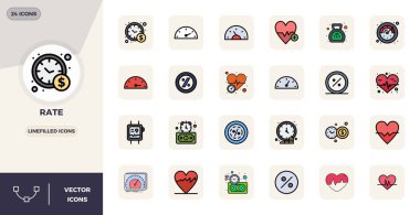 Rate 'ten esinlenilmiş 24 Lineal Düz PIXEL mükemmel simgesine sahip vektör paketi, ölçeklenebilir ve yaratıcı tasarım çalışması için ideal 128x128 çözünürlükte sunulmuştur.