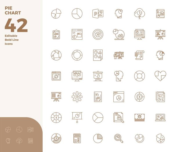 Профессионально разработанные 42 жирные линии PIXEL идеальные векторные иконки для Pie Chart, разработанные с разрешением 128x128 для безупречной интеграции и производительности.