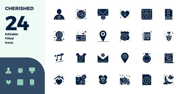 Полностью разработанные 24 Glyphh Filled PIXEL идеальные векторные панели для Cherry, поставляемые в формате 128x128 для постоянного визуального превосходства.