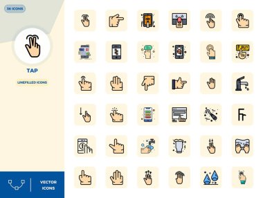 Tap için hassas tasarlanmış 36 Satır doldurulmuş vektör simgesi, 128x128 PIXEL olağanüstü berraklık ve ölçeklenebilirlik için mükemmel çözünürlük.