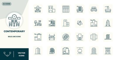 Çağdaş için 24 Kalın Hat PIXEL mükemmel vektör simgesi, 128x128 çözünürlükte, platformlar arasında çarpıcı görsel tutarlılık için oluşturuldu.