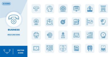 Güzelce hazırlanmış 24 Kalın Hat PIXEL İş için mükemmel vektör simgeleri, platformlar arasında şaşırtıcı görsel tutarlılık için 128x128 çözünürlükte oluşturuldu.