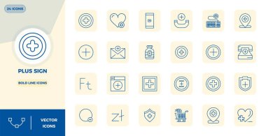 Devrimci 24 PIXEL mükemmel vektör simgesi. Artı İşaretinden esinlenilmiş. Bold Line biçiminde 128x128 çözünürlükte tasarlanmış..