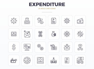 Harcamalar için hassas tasarlanmış 24 Güçlü Taslak vektör simgesi, 128x128 PIXEL olağanüstü açıklık ve ölçeklenebilirlik için mükemmel çözünürlükte dizayn edilmiş..