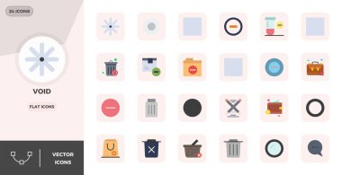 Boşluk için 24 Düz vektör simgesinin özel koleksiyonu, 128x128 PIXEL mükemmel çözünürlükte geliştirilmiş premium marka deneyimleri için.