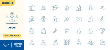 28 PIXEL mükemmel vektör simgelerinden oluşan devrim seti Xmas 'tan esinlenerek, 128x128 çözünürlükte, modern tasarım için Minimal Line biçiminde oluşturuldu..