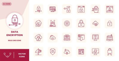 24 Bold Line PIXEL mükemmel vektör simgesinden oluşan çok yönlü bir set. Veri Şifreleme üzerine odaklanmış, mobil ve web uygulamaları için ideal Crisp 128x128 biçiminde iletilir..