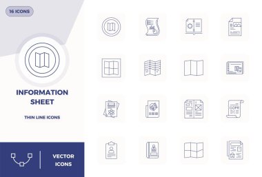 Bu koleksiyonda, dijital tasarım için 128x128 biçiminde optimize edilmiş, Bilgi Sayfası temasına uygun 16 Slim Line PIXEL mükemmel vektör simgesi yer almaktadır..