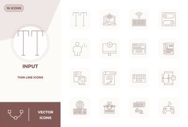 16 İnce Hat PIXEL mükemmel vektör simgelerinden oluşan çok yönlü bir set, taşınabilir ve web uygulamaları için ideal Crisp 128x128 biçiminde sunulmuştur..