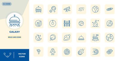 Galaksiyi Güçlü Hat biçiminde temsil eden 24 vektör simgesinin yer aldığı stratejik paket, profesyonel iş akışları için mükemmel kalitede 128x128 PIXEL ile optimize edildi.