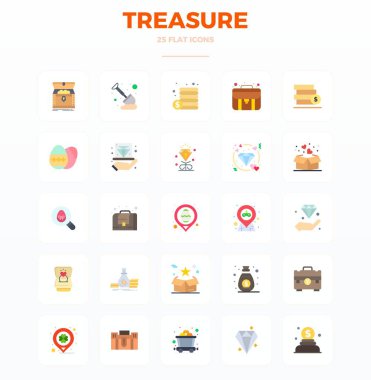 Hazine için 25 yassı vektör simgesinden oluşan kaliteli koleksiyon, 128x128 PIXEL mükemmel çözünürlükte tasarlanmıştır..