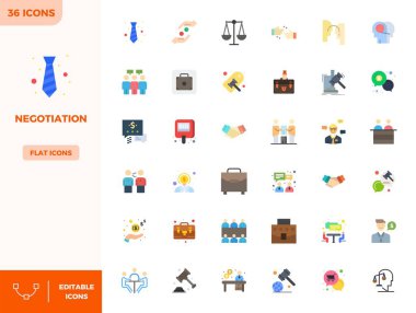 Düz Renk Estetik Müzakereleri için 36 vektör simgesi, 128x128 PIXEL mükemmel çözünürlük kusursuz kullanıcı deneyimleri için.