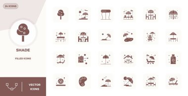 Shade 'i temsil eden 24 vektör simgesini içeren stratejik paket, profesyonel iş akışları için mükemmel kalitede 128x128 PIXEL ile optimize edilmiş.